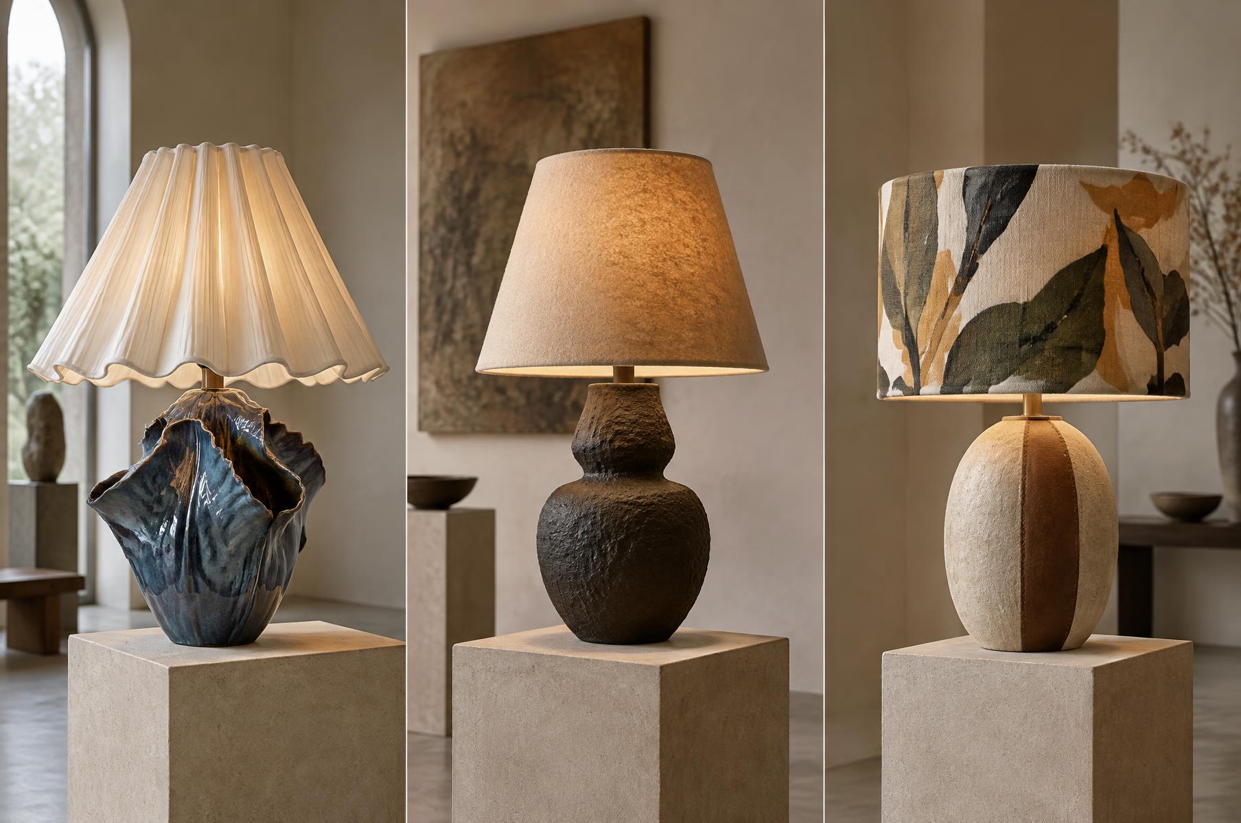 Handmade ceramic lamp forms
